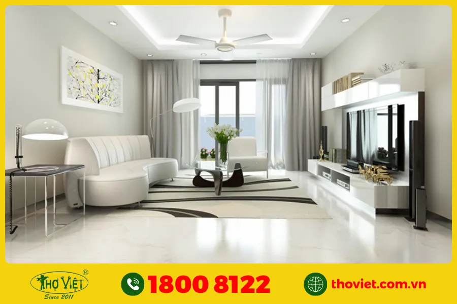 Ý nghĩa của màu trắng kem khi sơn cho phòng khách