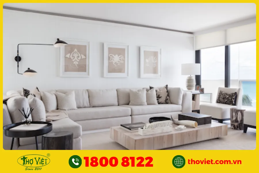 20+ Ý tưởng sơn phòng khách màu trắng kem