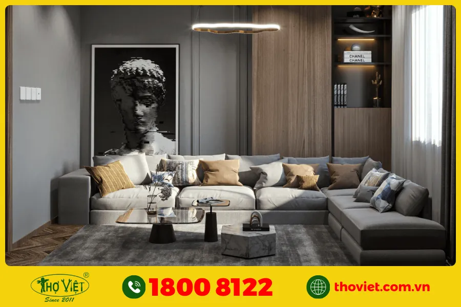 Ý nghĩa của màu trắng xám khi sơn cho phòng khách