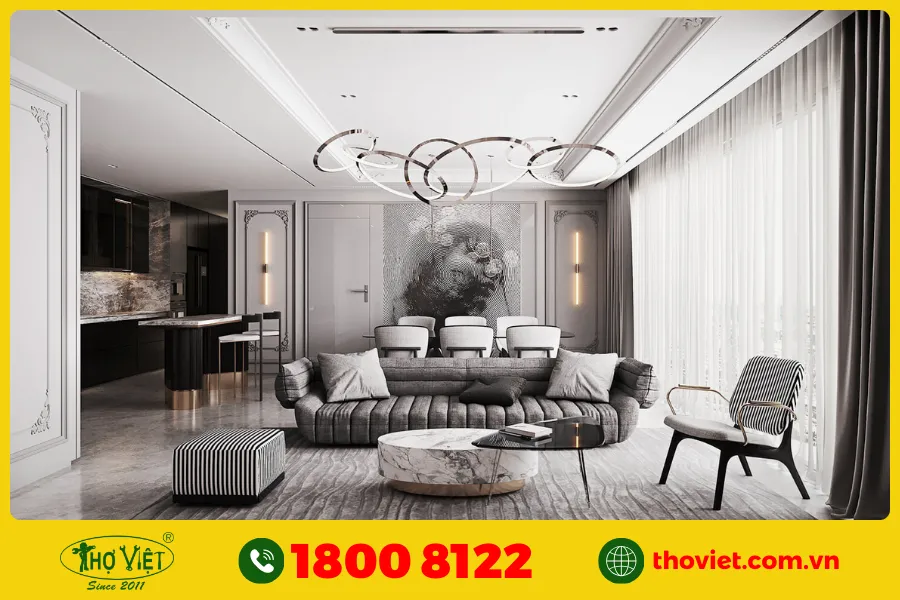 20+ Ý tưởng sơn phòng khách màu trắng xám