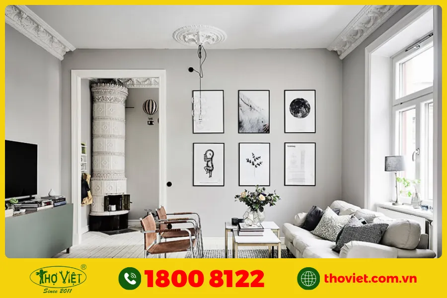 20+ Ý tưởng sơn phòng khách màu trắng xám