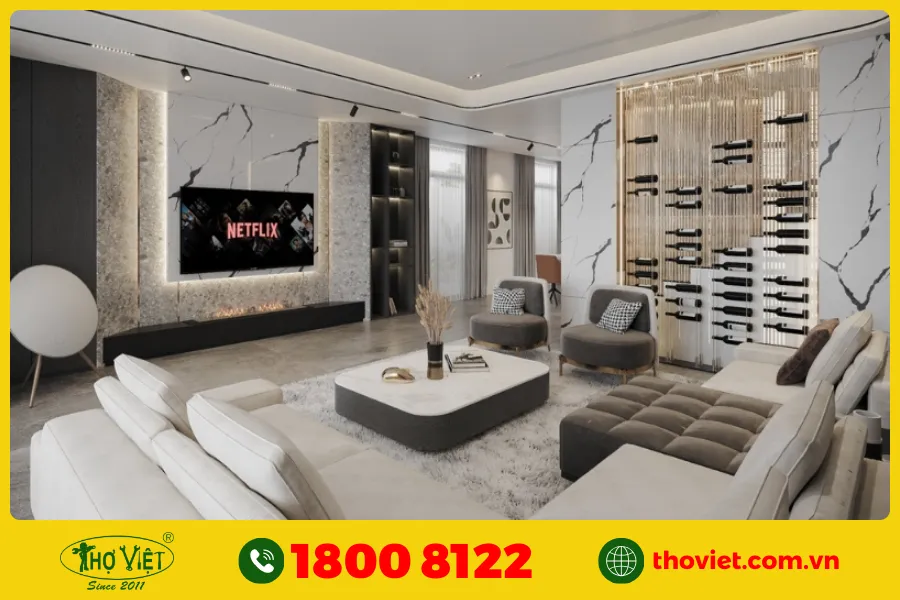 20+ Ý tưởng sơn phòng khách màu trắng xám