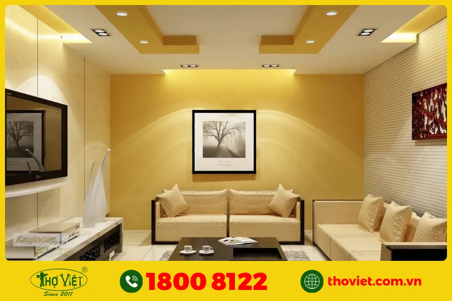 20+ Ý tưởng sơn phòng khách màu vàng kem