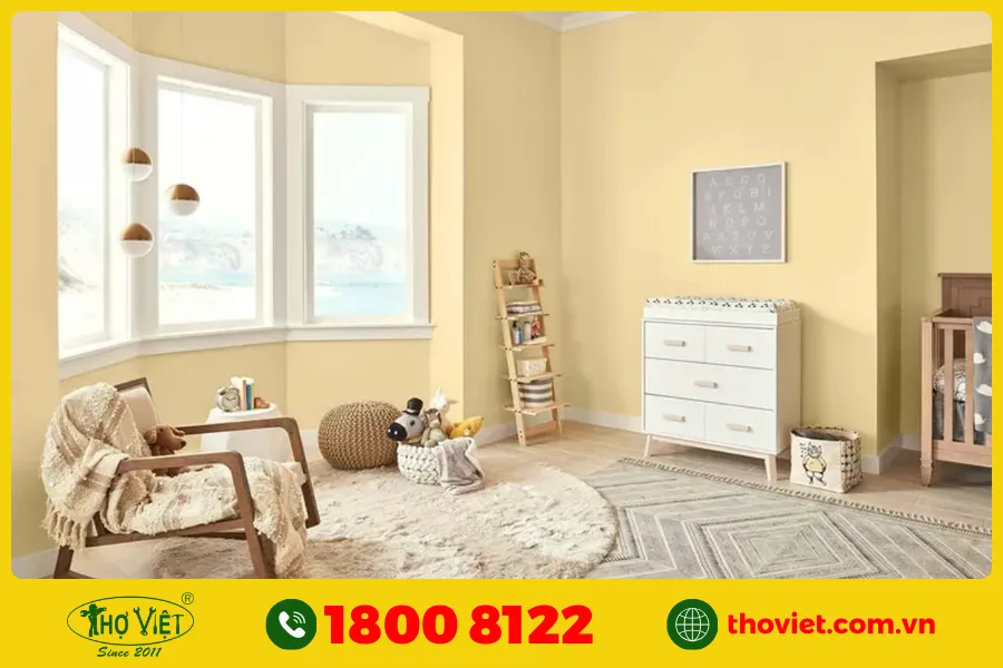 20+ Ý tưởng sơn phòng khách màu vàng kem