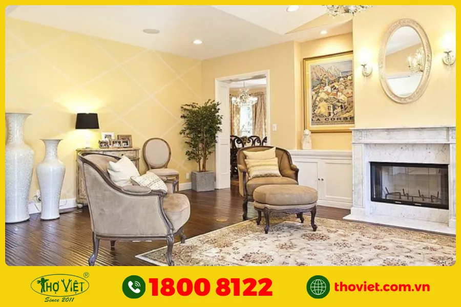 20+ Ý tưởng sơn phòng khách màu vàng kem