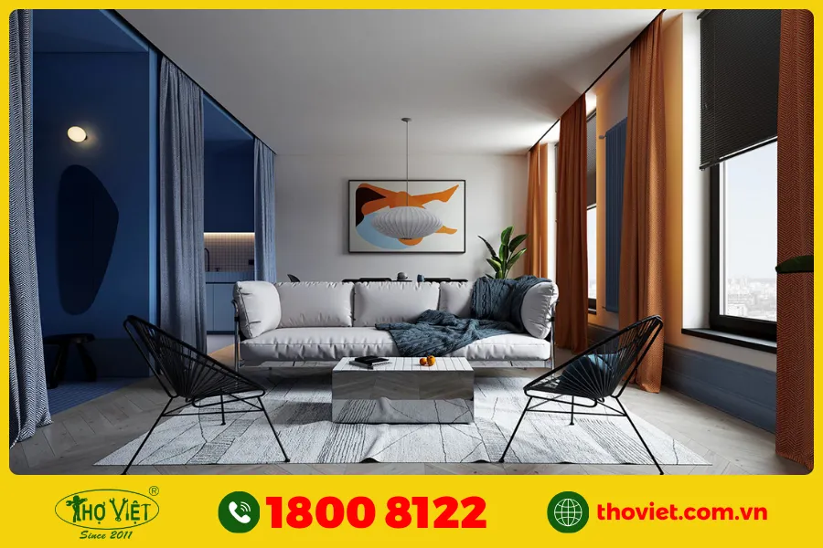 20+ Ý tưởng sơn phòng khách màu xanh