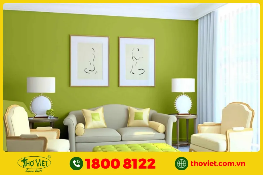 20+ Ý tưởng sơn phòng khách màu xanh lá cây
