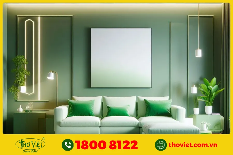 20+ Ý tưởng sơn phòng khách màu xanh lá cây