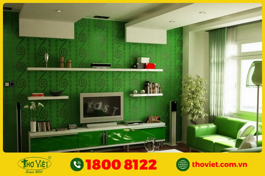 20+ Ý tưởng sơn phòng khách màu xanh lá cây