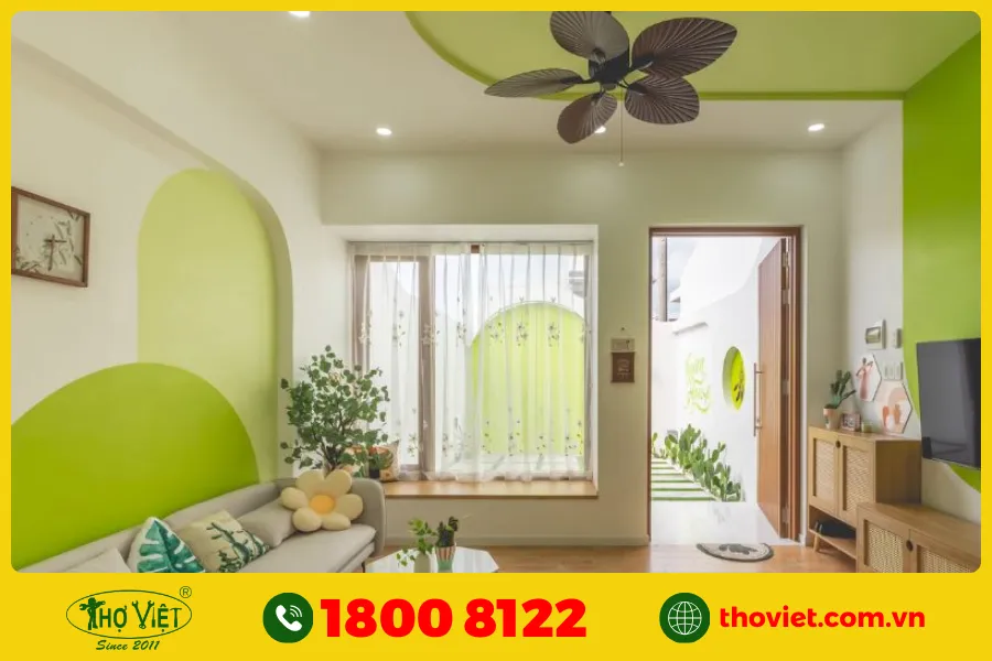 20+ Ý tưởng sơn phòng khách màu xanh lá cây