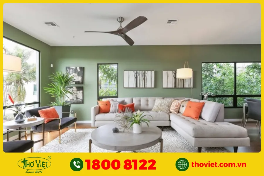 20+ Ý tưởng sơn phòng khách màu xanh lá cây