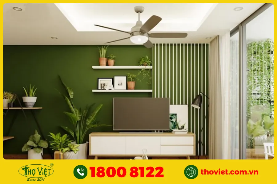 20+ Ý tưởng sơn phòng khách màu xanh lá cây