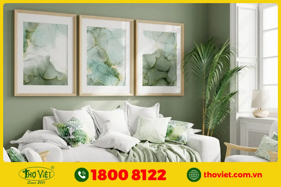 20+ Ý tưởng sơn phòng khách màu xanh lá cây