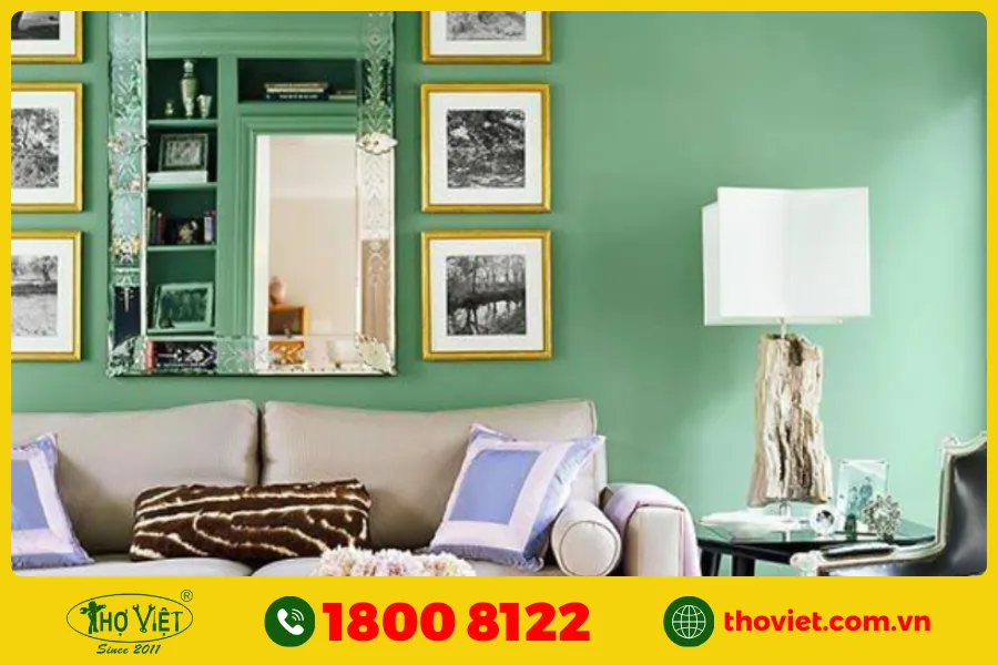 20+ Ý tưởng sơn phòng khách màu xanh ngọc