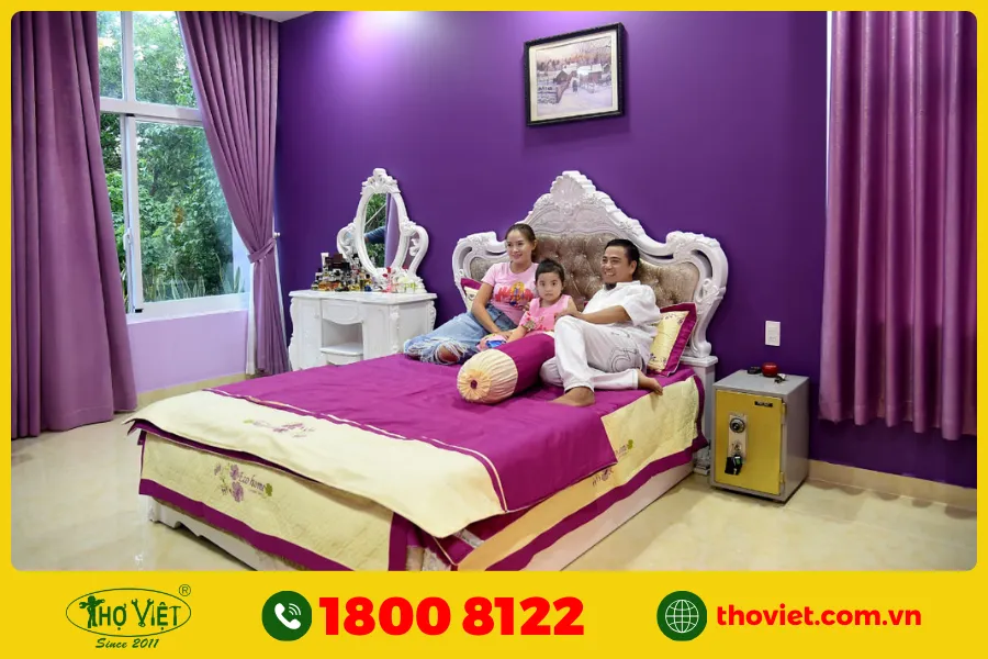 Top các mẫu thiết kế sơn phòng ngủ màu tím được yêu thích