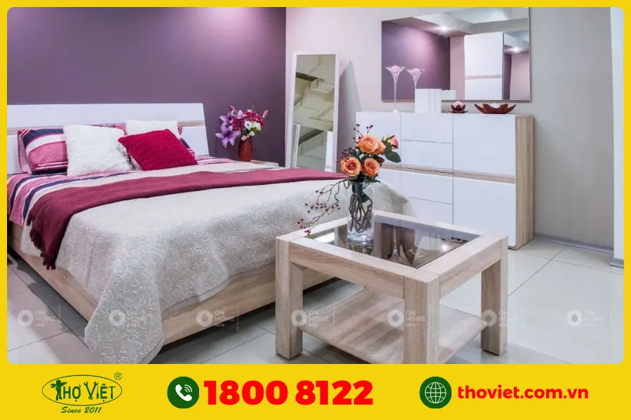 Top các mẫu thiết kế sơn phòng ngủ màu tím được yêu thích