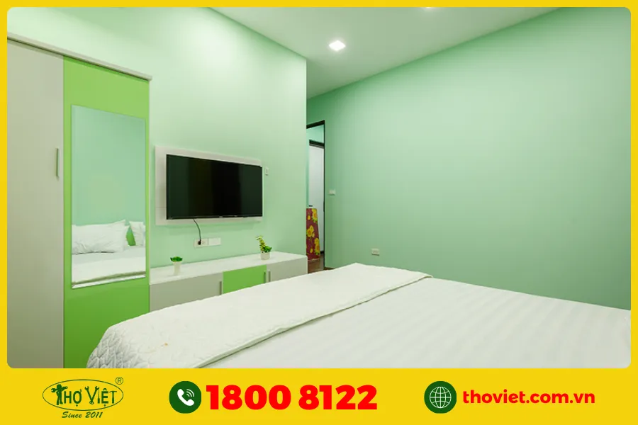 Top những mẫu phòng ngủ sơn màu xanh lá đẹp nhất hiện nay