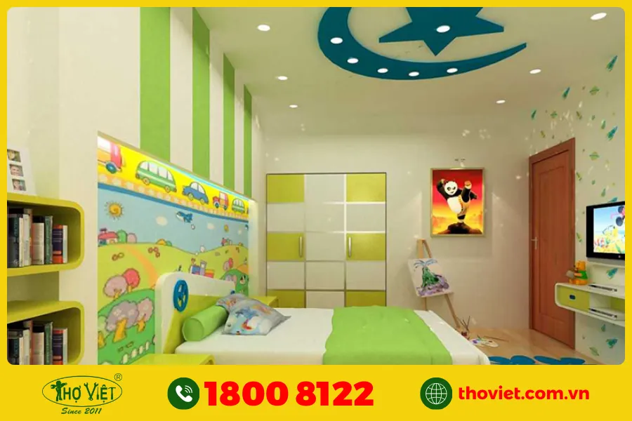 Top những mẫu phòng ngủ sơn màu xanh lá đẹp nhất hiện nay