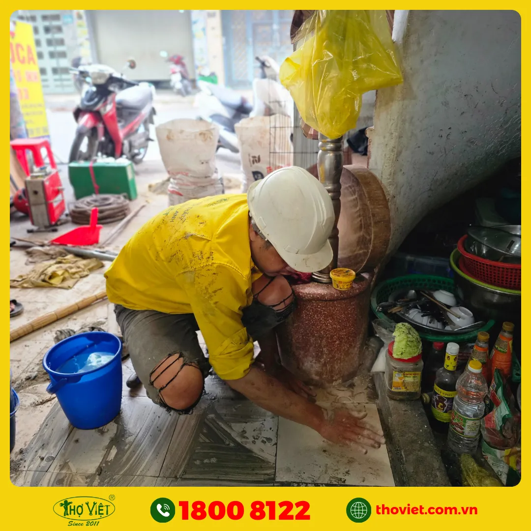 quy trình thông cầu cống nghẹt thợ việt