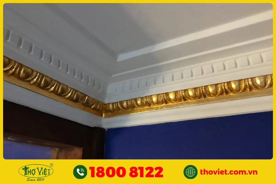 Top 10 mẫu trần thạch cao nhũ vàng đẹp nhất hiện nay