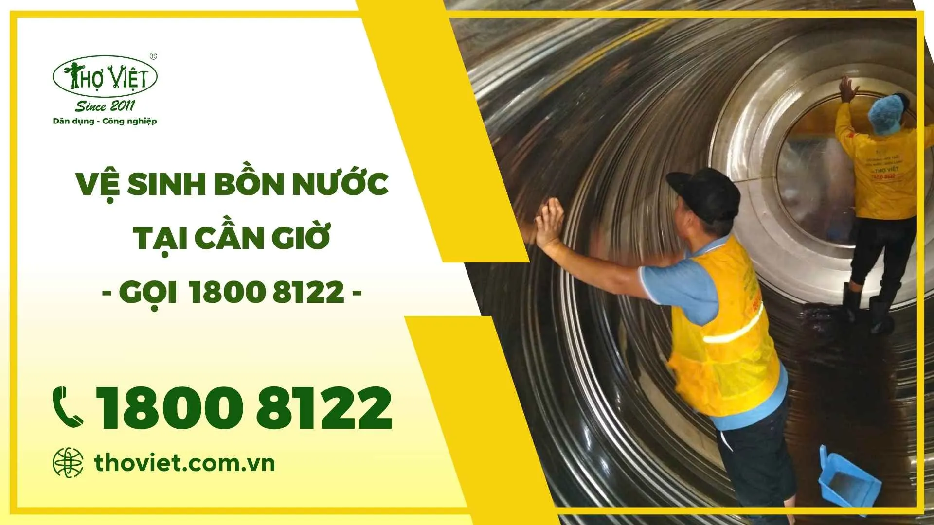 Vệ sinh bồn nước tại Cần Giờ