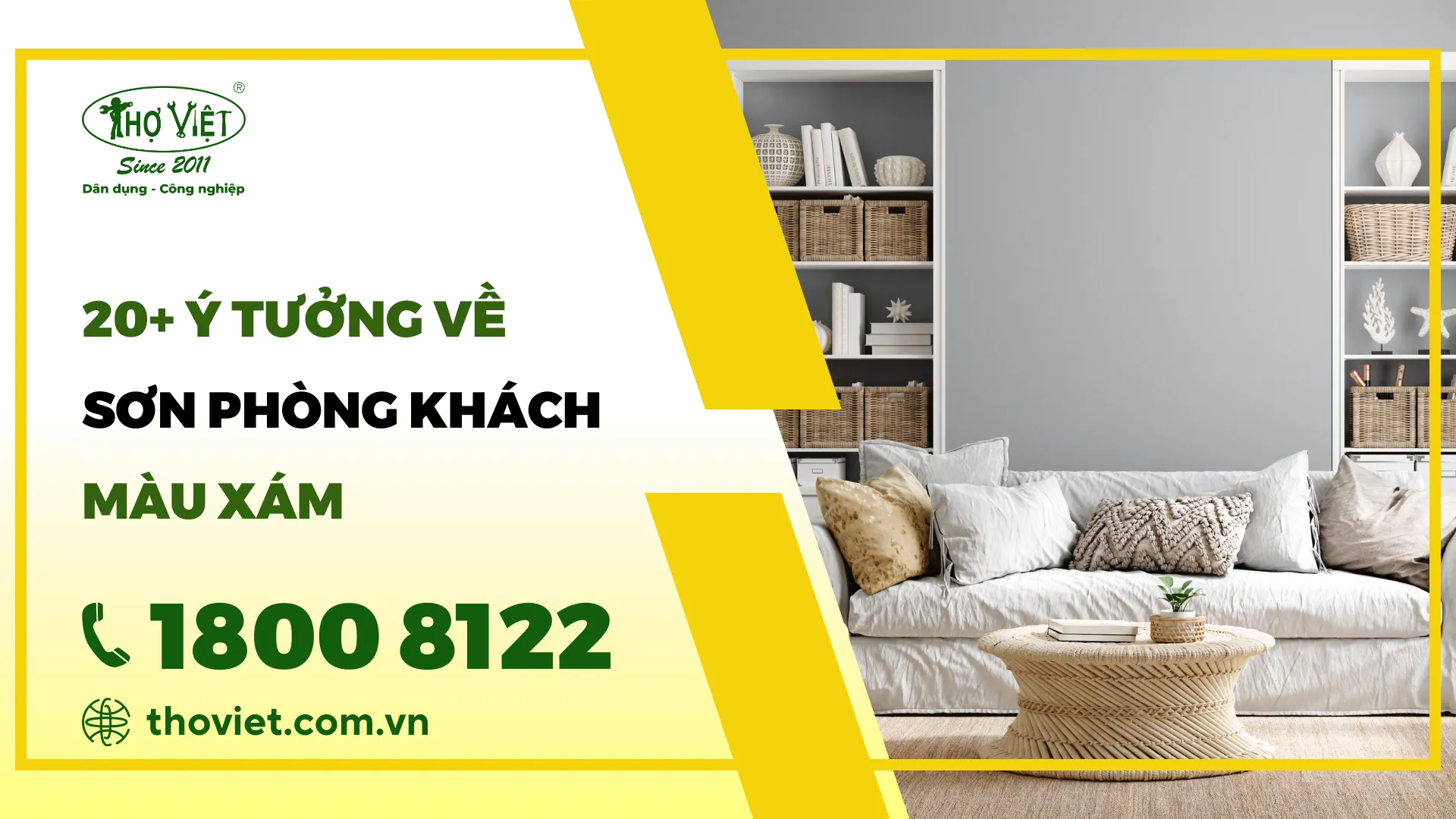 20+ Mẫu sơn phòng khách màu xám đẹp nhất [nam]