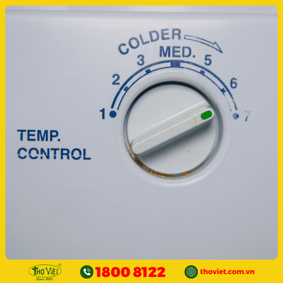 Nút chỉnh nhiệt độ không đúng