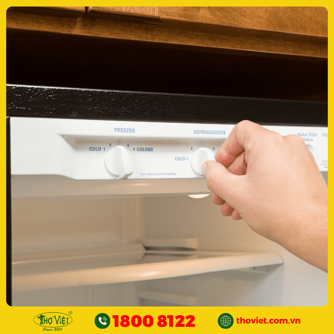 Nút điều chỉnh nhiệt độ không đúng vị trí
