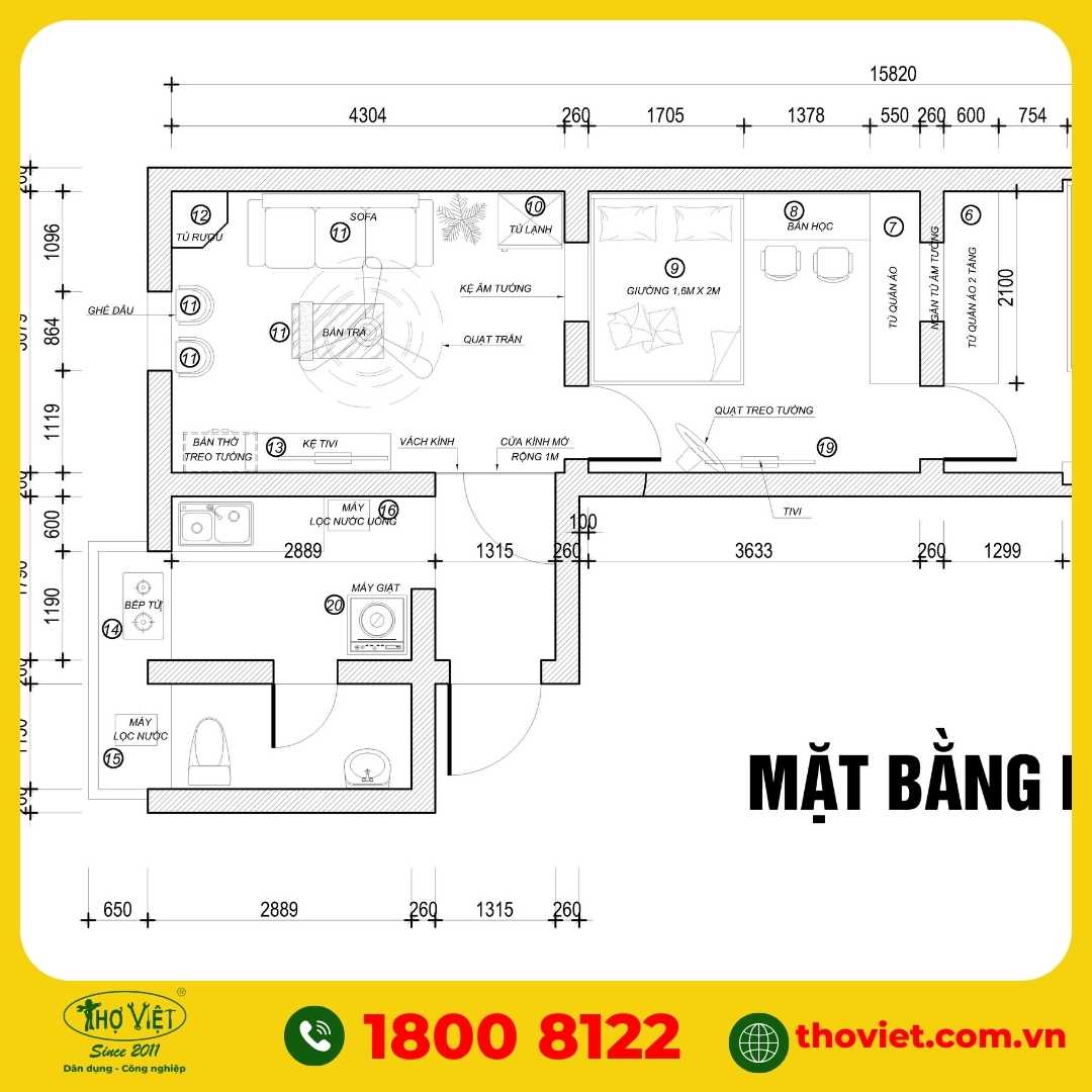 Bố trí nội thất sai kiến trúac