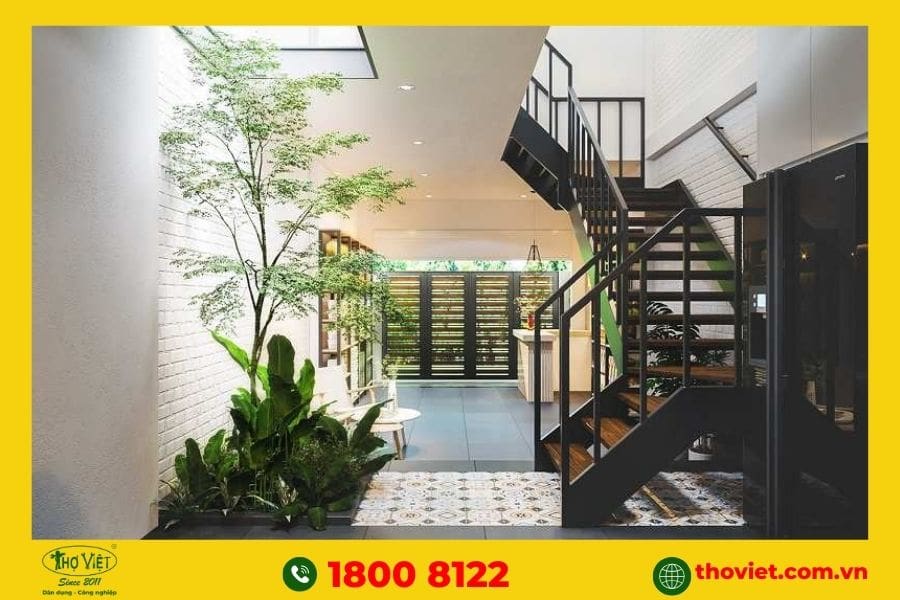Cải tạo nhà 2 tầng có giếng trời