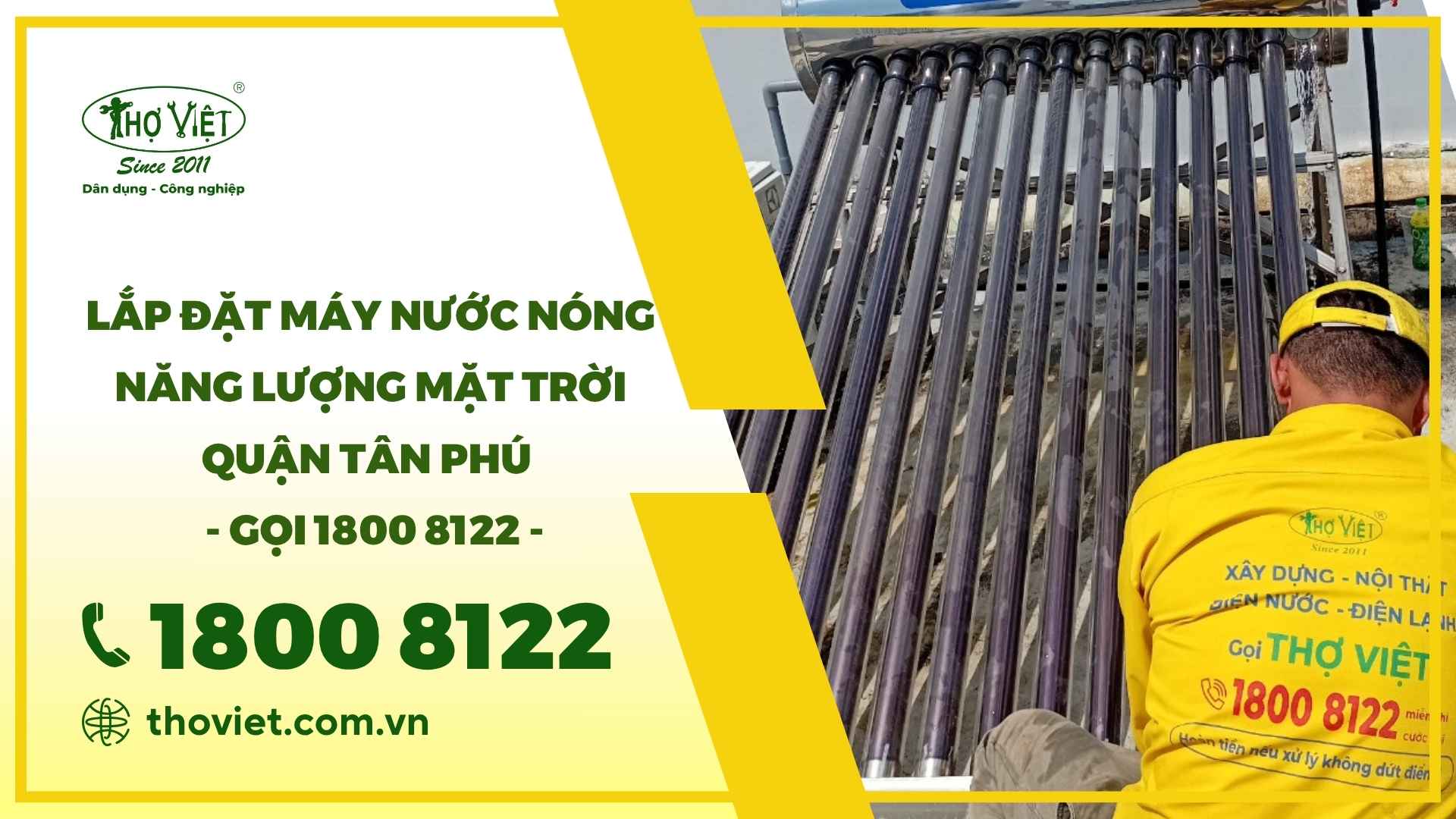Lắp đặt máy nước nóng năng lượng mặt trời quận Tân Phú