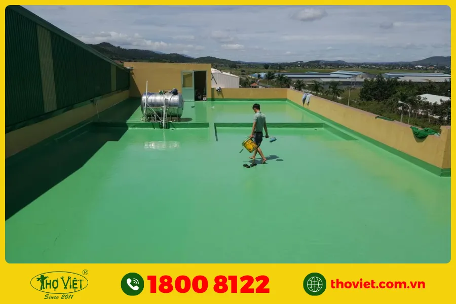Quy trình chống thấm sân thượng bằng sơn Epoxy