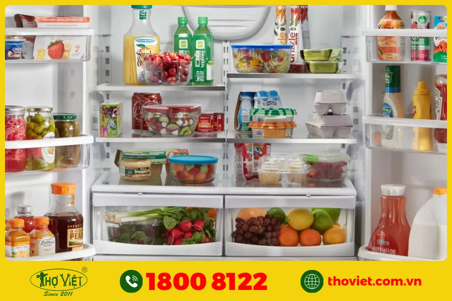 Sắp xếp thực phẩm ngăn nắp