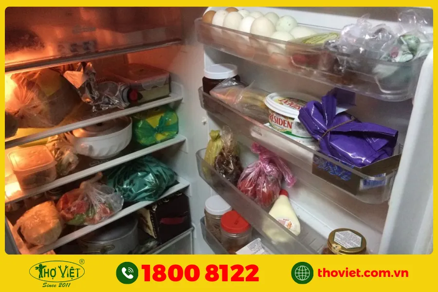 Quá nhiều thực phẩm trong tủ lạnh