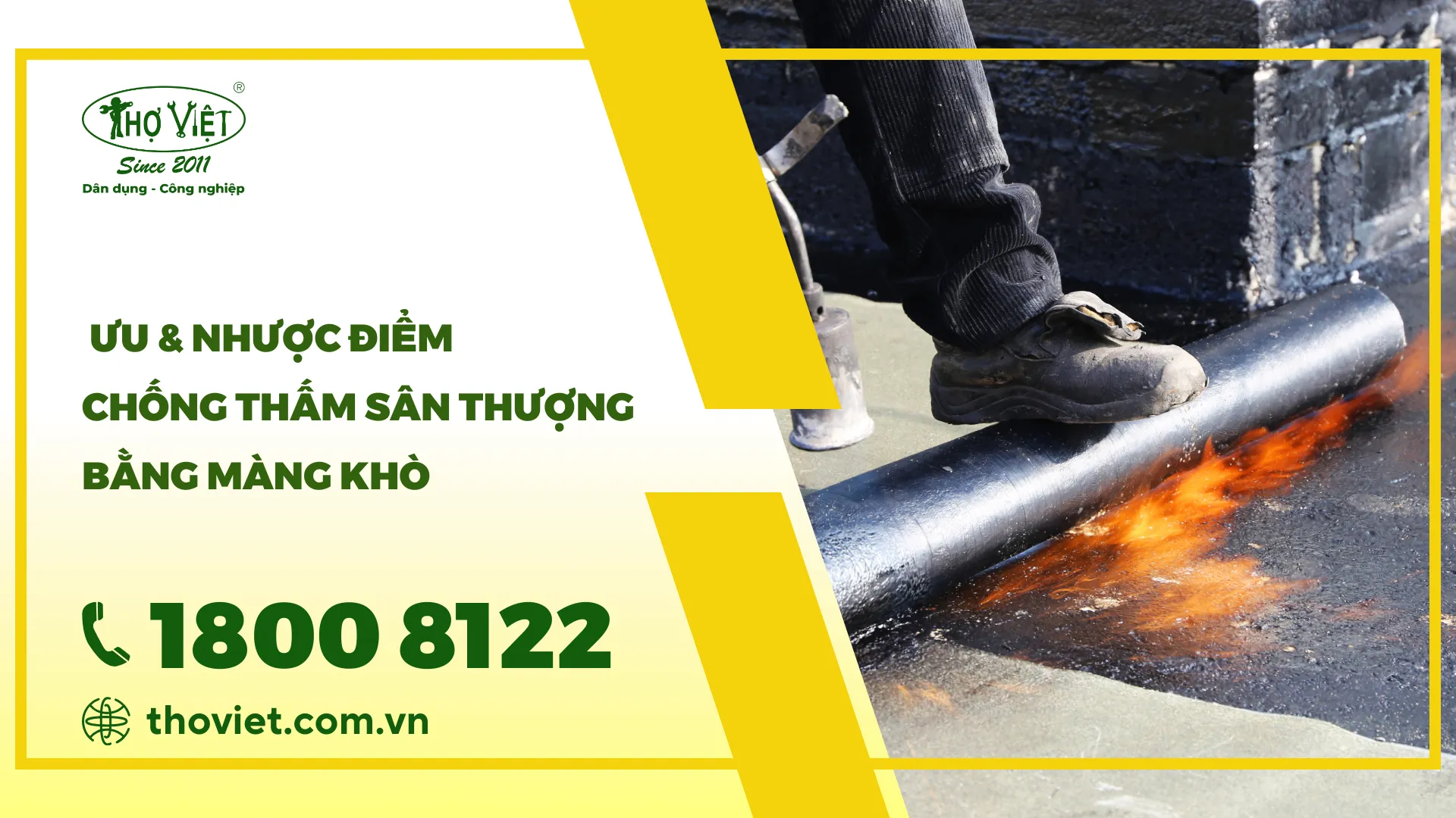 Chống thấm sân thượng bằng màng khò: Ưu & nhược điểm