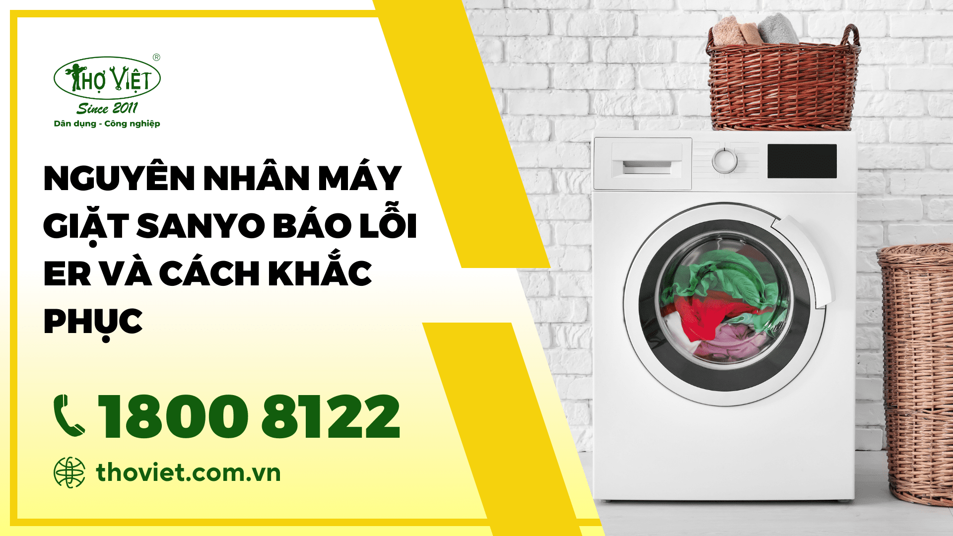 Nguyên nhân máy giặt Sanyo báo lỗi ER và cách khắc phục