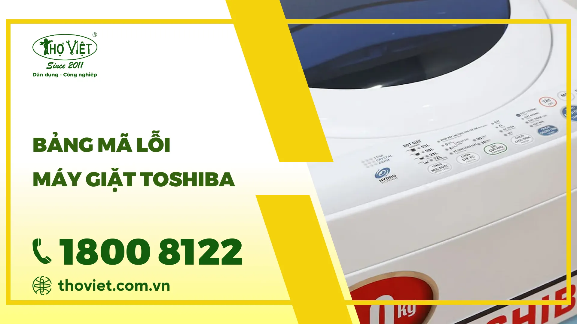 Tổng hợp bảng mã lỗi máy giặt Toshiba & Cách khắc phục
