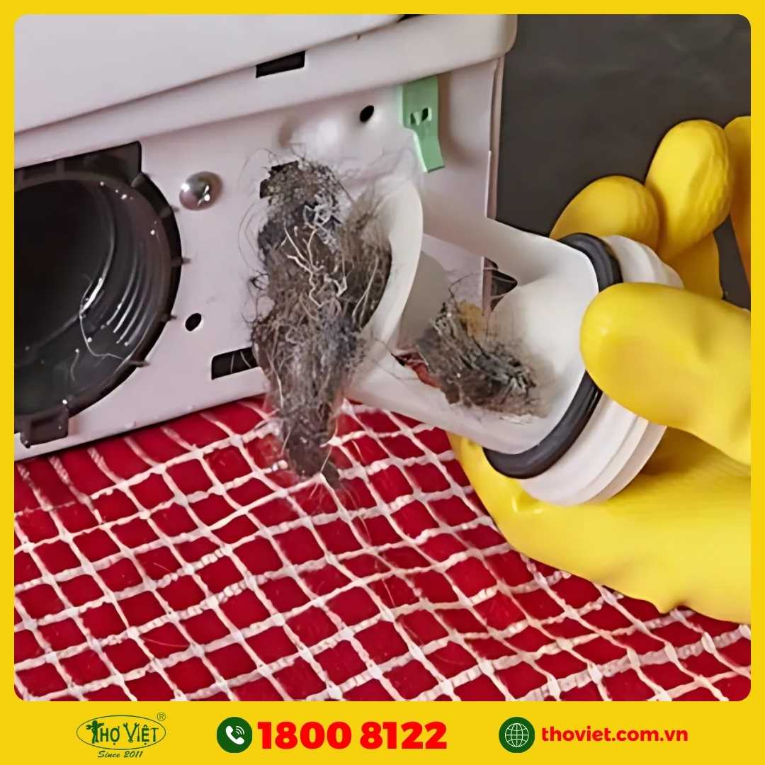 Dị vật kẹt bên trong máy giặt