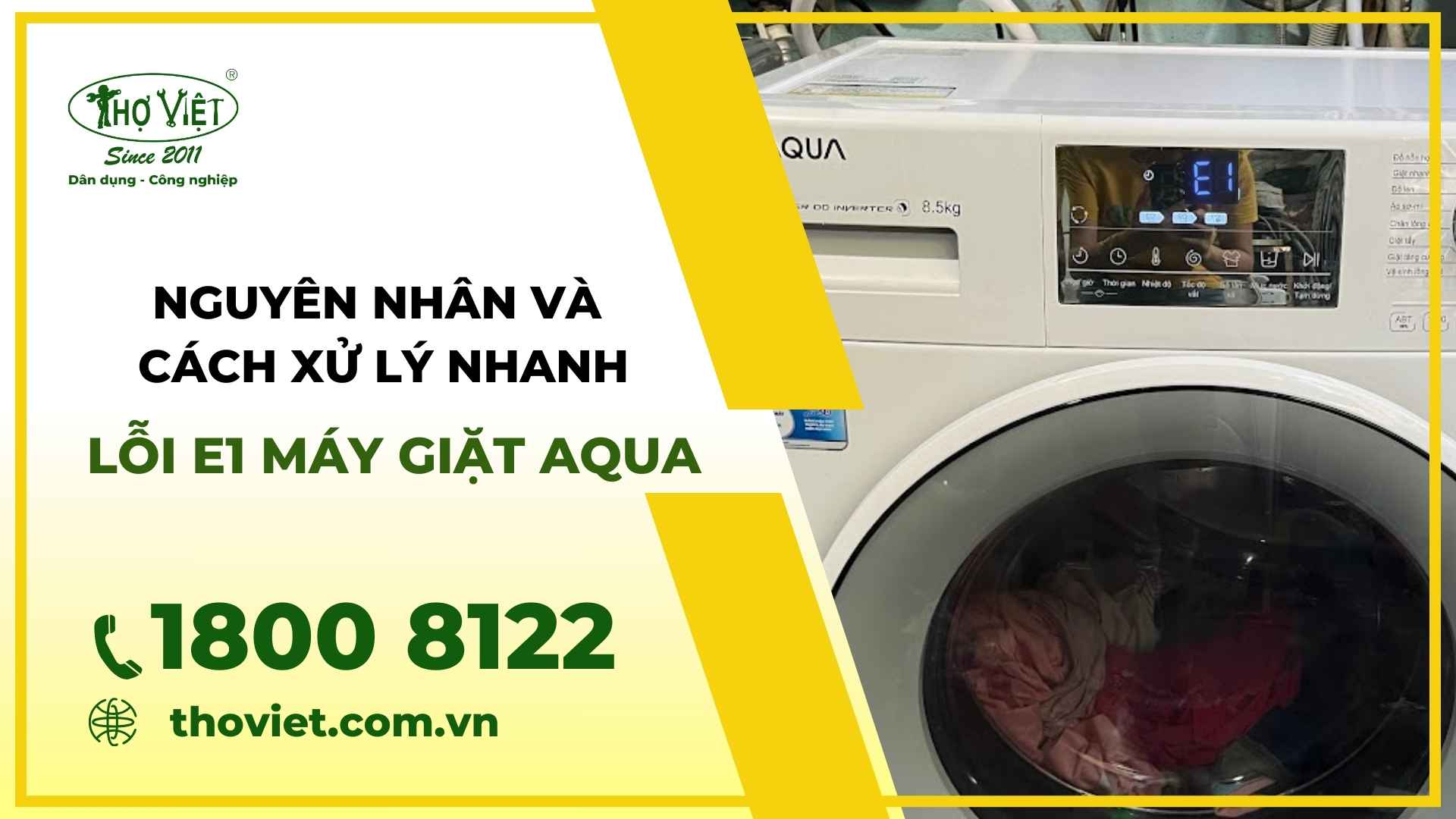 Lỗi E1 máy giặt Aqua