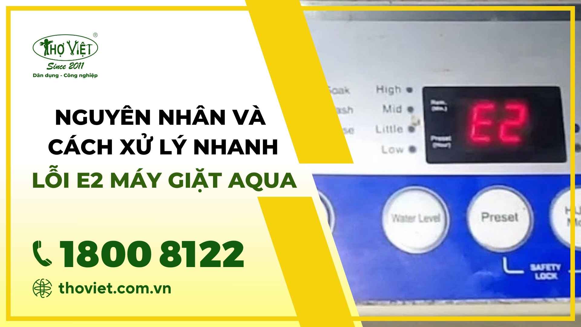Lỗi E2 máy giặt Aqua