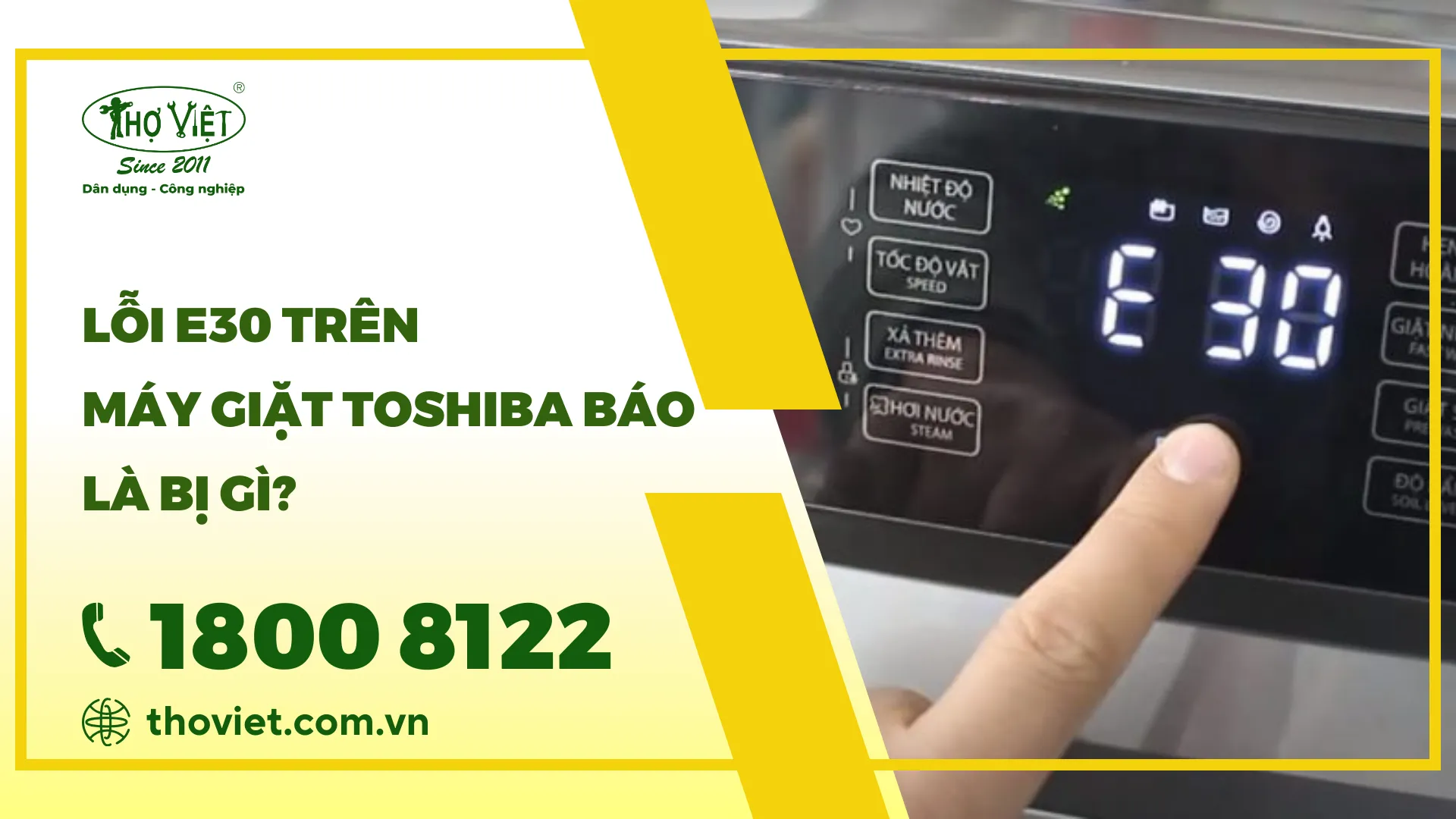 Lỗi E30 máy giặt Toshiba: Nguyên nhân & Cách khắc phục