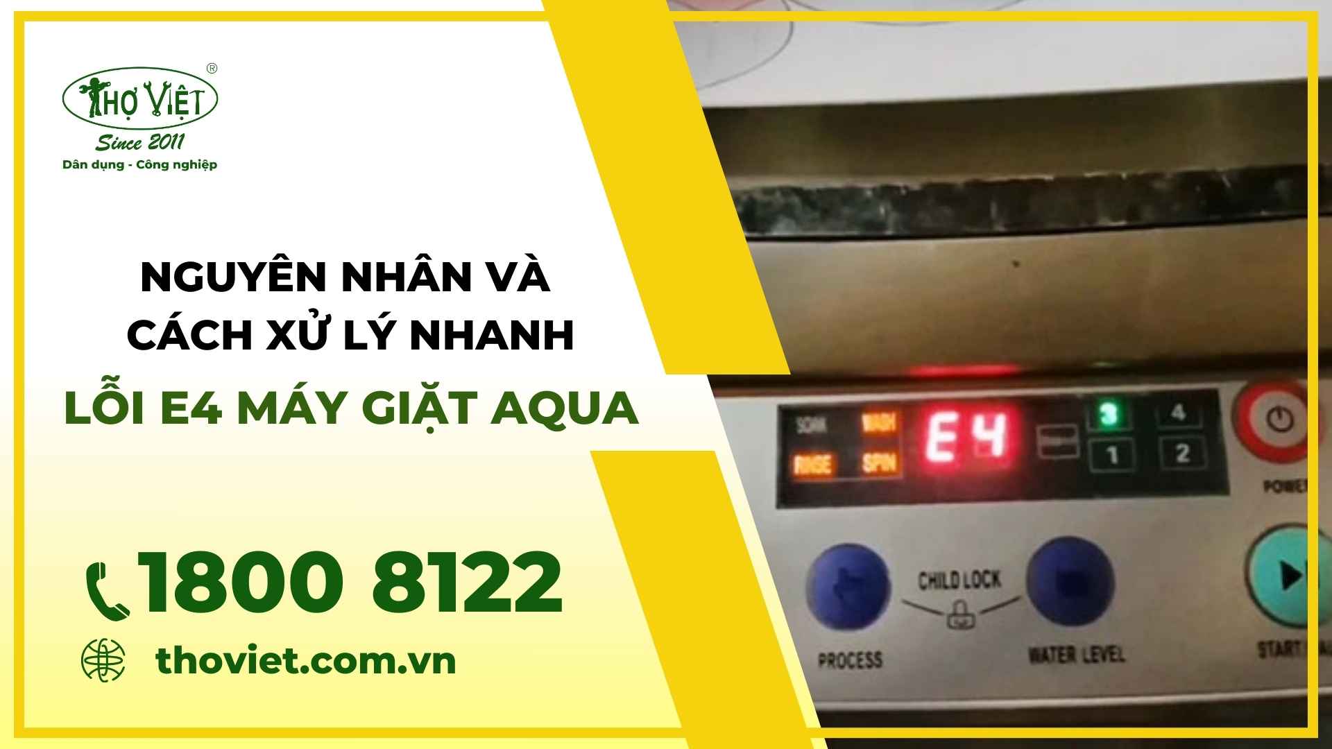 Lỗi E4 máy giặt Aqua