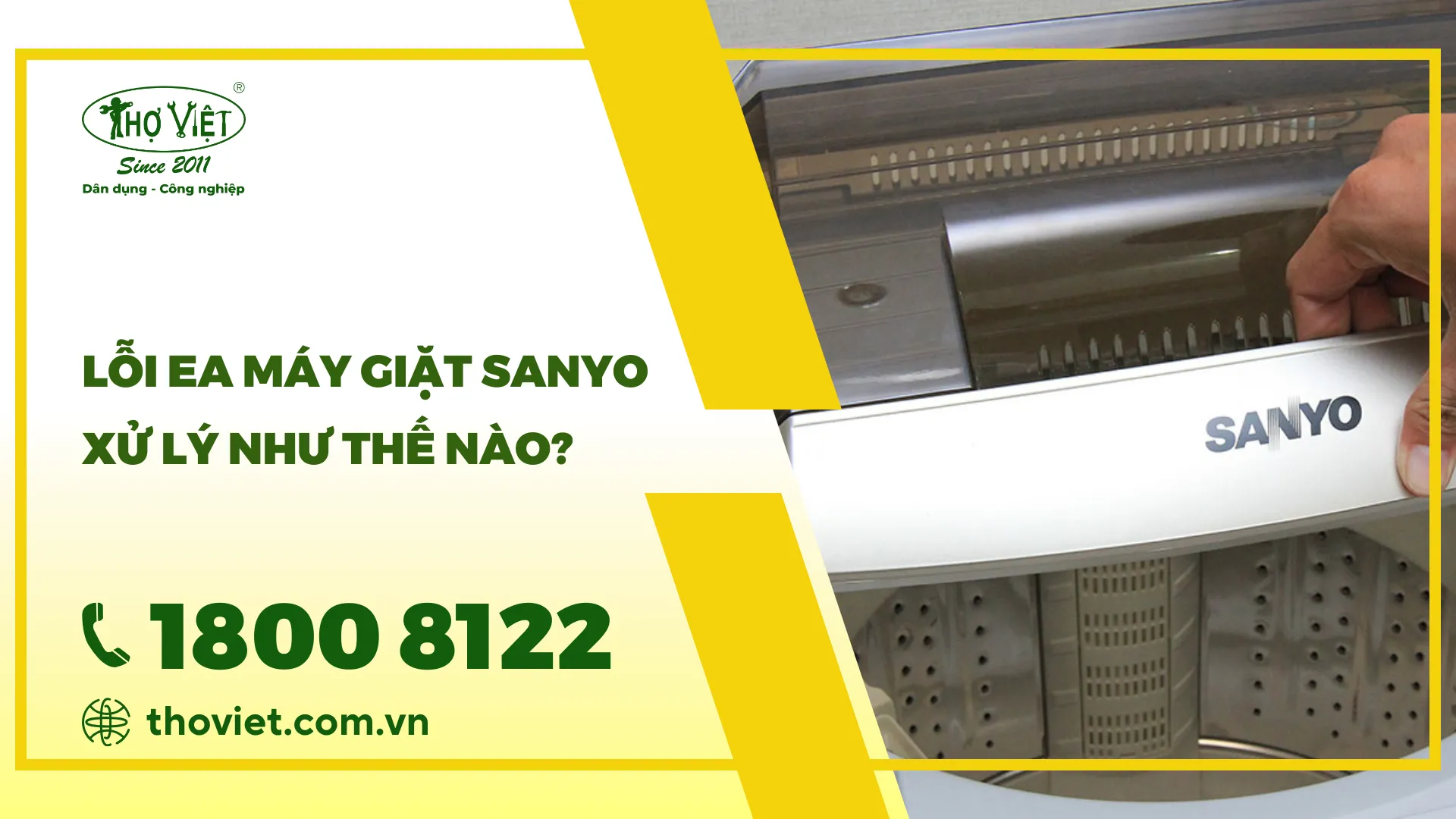 Lỗi EA máy giặt Sanyo: Nguyên nhân & Cách khắc phục