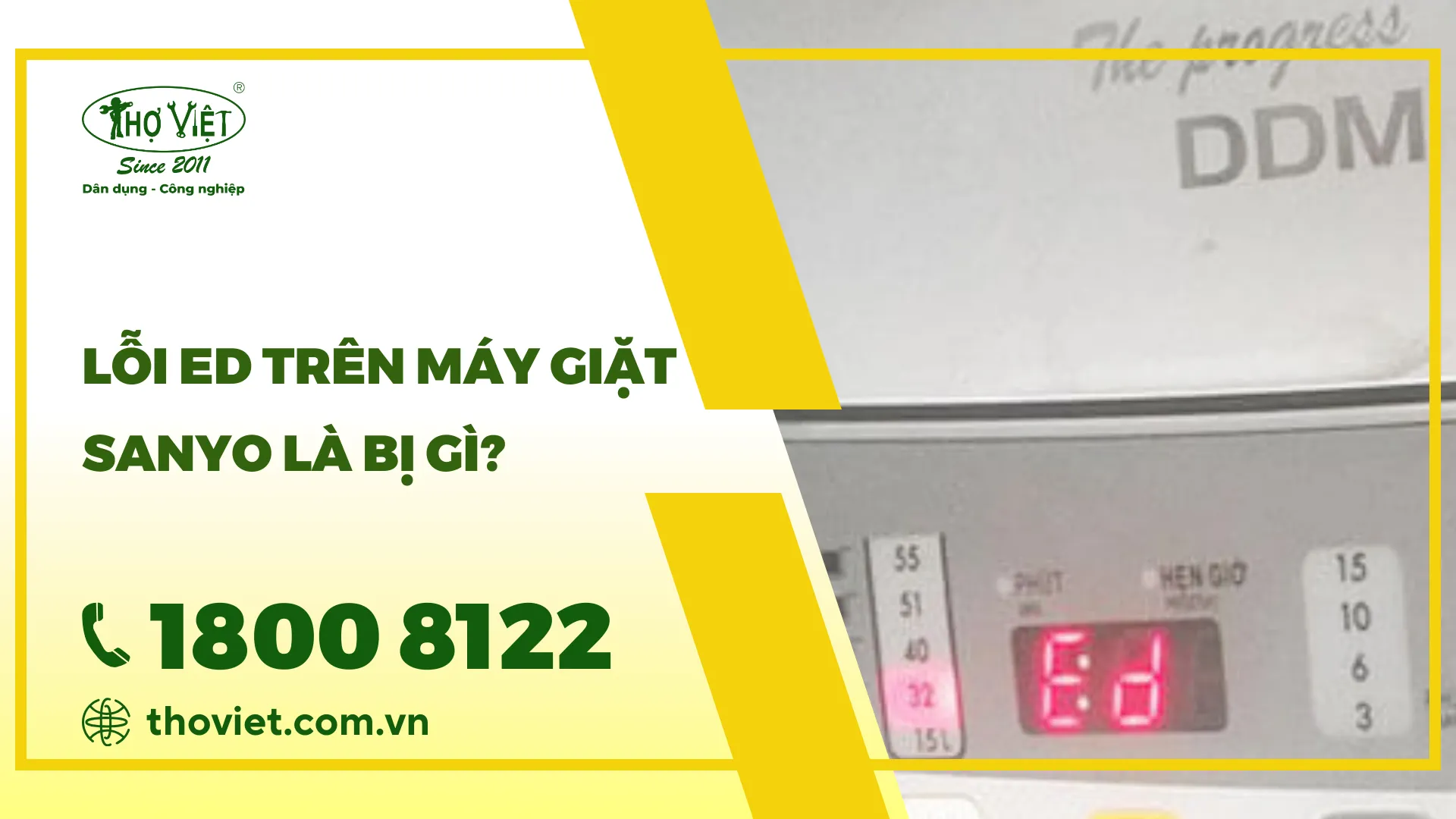 Nguyên nhân & Cách khắc phục lỗi ED máy giặt Sanyo