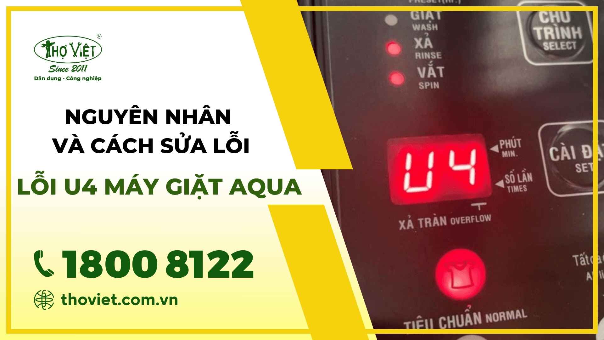 Lỗi U4 máy giặt Aqua