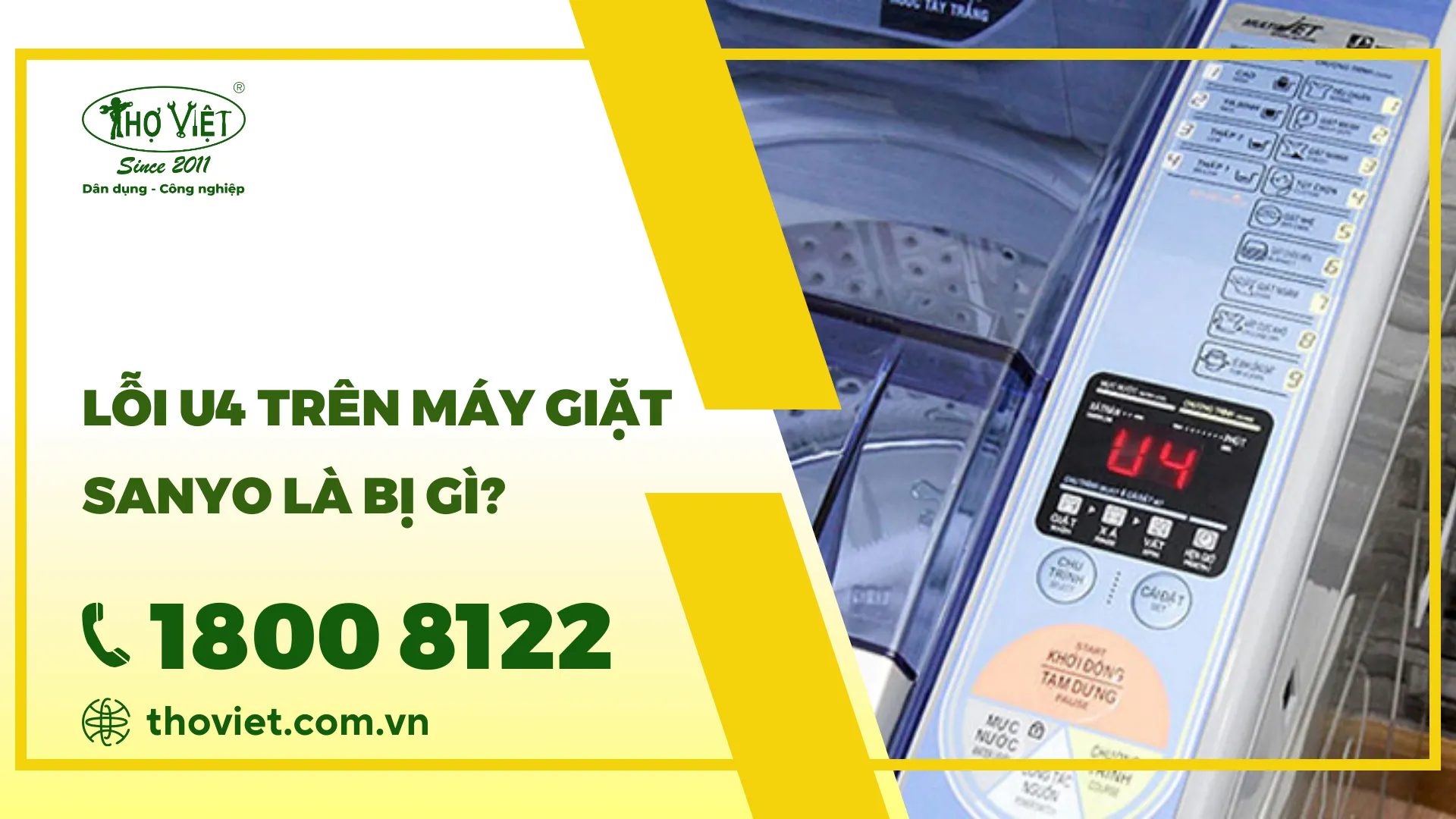 Lỗi U4 máy giặt Sanyo: Nguyên nhân & Cách khắc phục