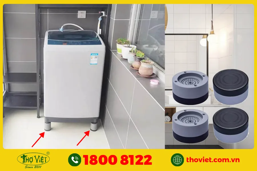 Do máy giặt Aqua bị kênh ở chân đế, ốc chân máy bị lỏng lẻo