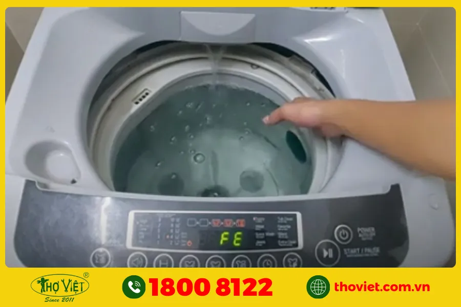 Lỗi FE báo trên máy giặt LG là bị gì?