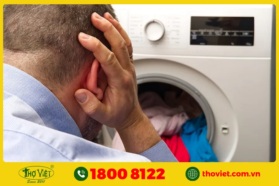 Máy giặt Sharp đang ở chế độ vắt nhưng bị dừng đột ngột