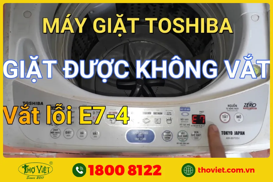 Máy giặt Toshiba báo lỗi E1 có thể cho thấy có vấn đề trong hệ thống xả nước, khiến nước không thoát ra ngoài được. 